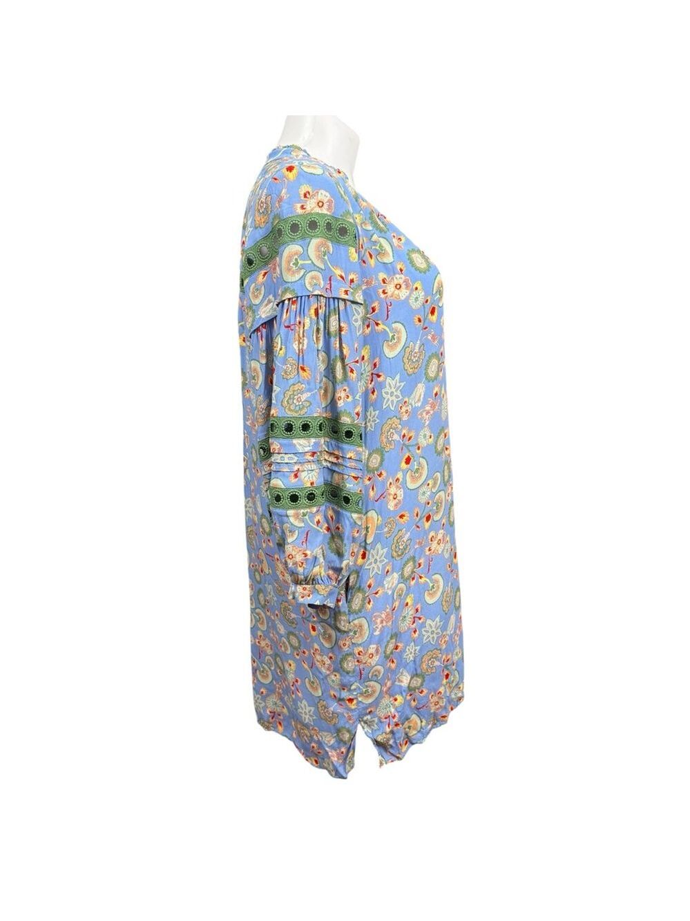 Diane Von Furstenberg Blue Floral Boho Tunic Dress XL - Picture 6 of 10